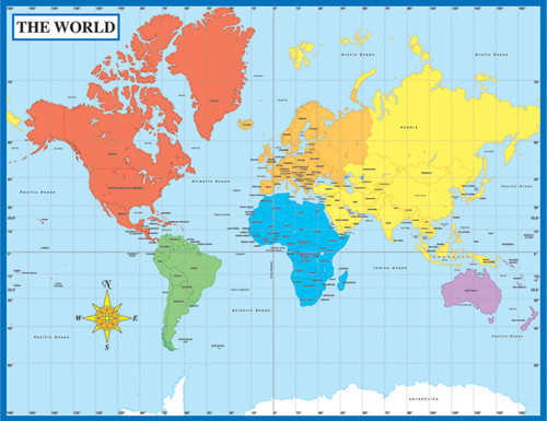 Map of the World Chart by Carson Dellosa Education, 9781594418792