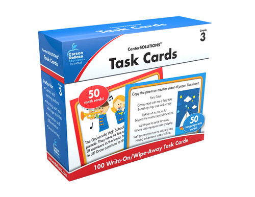 Task Cards Learning Cards, Grade 3 by Carson Dellosa Education, 9781624425868