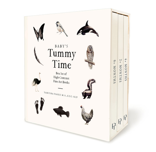 Baby's Tummy Time Book Box Set (A 3-Book Box Set of High-Contrast Art for Visual Stimulation at Tummy Time) by Tabitha Paige, M.S., CCC-SLP, Paige Tate & Co., 9781958803899