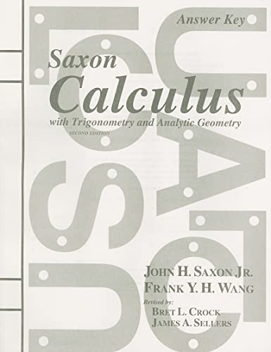 Answer Key by SAXON, 9781565771826