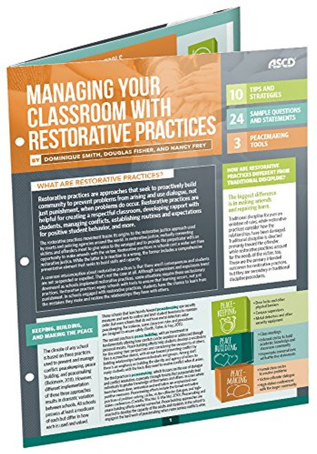 Managing Your Classroom with Restorative Practices (Quick Reference Guide) by Dominique Smith, Douglas Fisher, Nancy Frey, 9781416624950