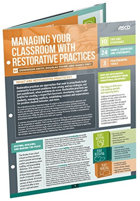 Managing Your Classroom with Restorative Practices (Quick Reference Guide) by Dominique Smith, Douglas Fisher, Nancy Frey, 9781416624950