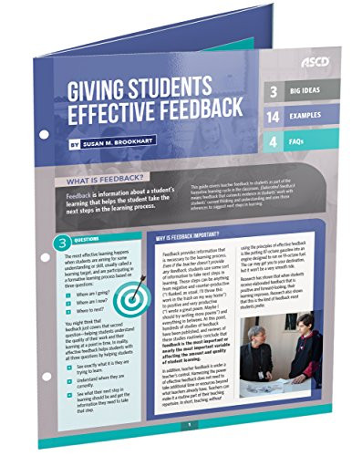 Giving Students Effective Feedback (Quick Reference Guide) by Susan M. Brookhart, 9781416623281
