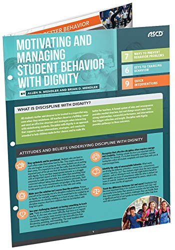 Motivating and Managing Student Behavior with Dignity (Quick Reference Guide) by Allen N. Mendler, Brian D. Mendler, 9781416627821