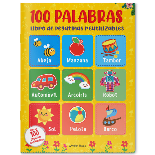 Reusable Sticker Book 100 Words - Spanish by , 9789362146380