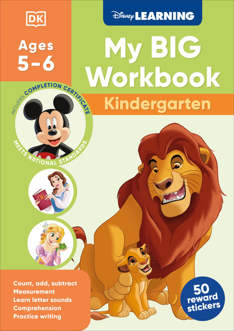 Disney Learning Big Workbook Kindergarten (Math & English Workbook for Kids Aged 5-6, Curriculum-Based) by DK, 9798217128273