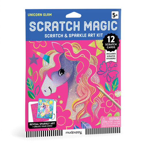 Unicorn Glam Scratch & Sparkle Art Activity Kit by Mudpuppy, 9780735386464