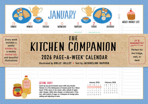 Kitchen Companion Page-A-Week Calendar 2026 (It's Magnetic! Perfect for the Fridge, Wall, or Desk) by Holly Jolley, Workman Calendars, 9781523530984