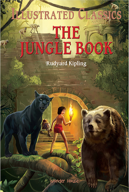 Jungle Book: Illustrated Abridged Children Classics English Novel With Review Questions (Hardback) , The - 9789390093045 by Wonder House Books