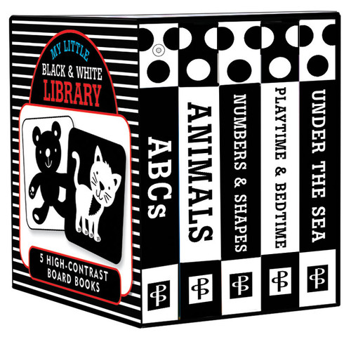 My Little Black and White Board Book Library - Set of 5 High Contrast Board Books (Miniature Edition) by Simon Abbott, 9781441346353