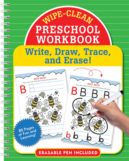 Wipe-Clean Preschool Workbook - Pre-K practice for letters, numbers, and fine motor skills (Write, Draw, Trace, and Erase!) by , 9781441346605