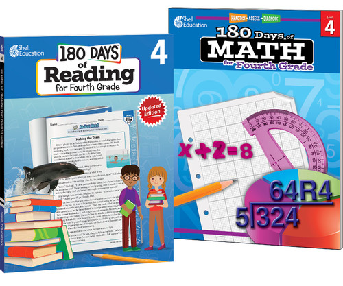180 Days®: Reading & Math for Grade 4: 2-Book Set (Practice, Assess, Diagnose) by Multiple Authors, 9781480726086