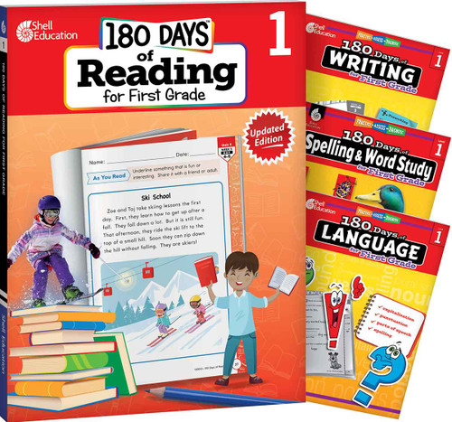 180 Days™: Reading 2nd Ed, Writing, Spelling, & Language Grade 1: 4-Book Set (Practice, Assess, Diagnose) by Stephanie Kraus, Jodene Lynn Smith, Shireen Pesez Rhoades, Christine Dugan, Jodene Smith, Jodene Smith, Jodene Smith, 9798765997987
