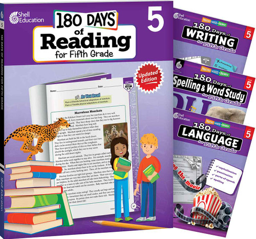 180 Days™: Reading 2nd Ed, Writing, Spelling, & Language Grade 5: 4-Book Set (Practice, Assess, Diagnose) by Kathleen N. Kopp, Torrey Maloof, Shireen Pesez Rhoades, Suzanne Barchers, Kathy Kopp, Suzanne I. Barchers, Kathleen Kopp, Suzanne Barchers, Suzanne Barchers, Suzanne Barchers, Suzanne Barchers, Suzanne Barchers, Suzanne Barchers, Suzanne Barchers, Suzanne Barchers, 9798765998021