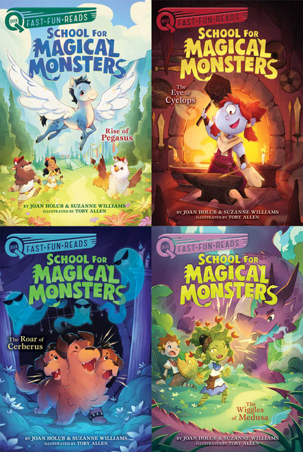 School for Magical Monsters Collected Set (Rise of Pegasus; The Eye of Cyclops; The Roar of Cerberus; The Wiggles of Medusa (QUIX Books)) by Joan Holub, Suzanne Williams, Toby Allen, 9781665985444