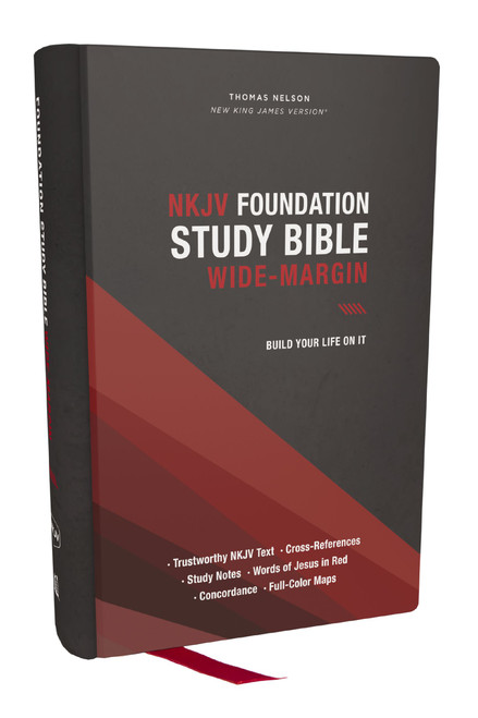 NKJV Foundation Study Bible, Wide-Margin, Black Hardcover, Red Letter, 9781400351015