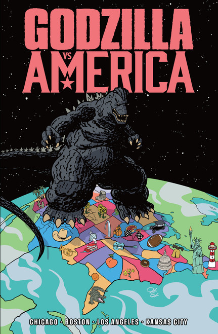 Godzilla Vs. America: Boston, Chicago, Kansas City, Los Angeles by Tim Seeley, Caroline Cash, Gabriel Hardman, Dave Baker, Jesse Lonergan, 9798887243863