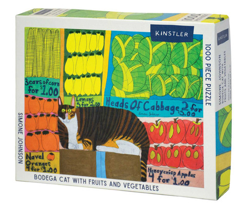 Bodega Cat with Fruits and Vegetables (1000 piece puzzle) by Simone Johnson, 9781959407157