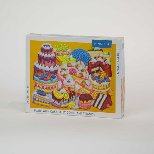 Plate with Cake, Jelly Donut and Tiramisu (1000 piece puzzle) by Pedro Pedro, 9781959407232