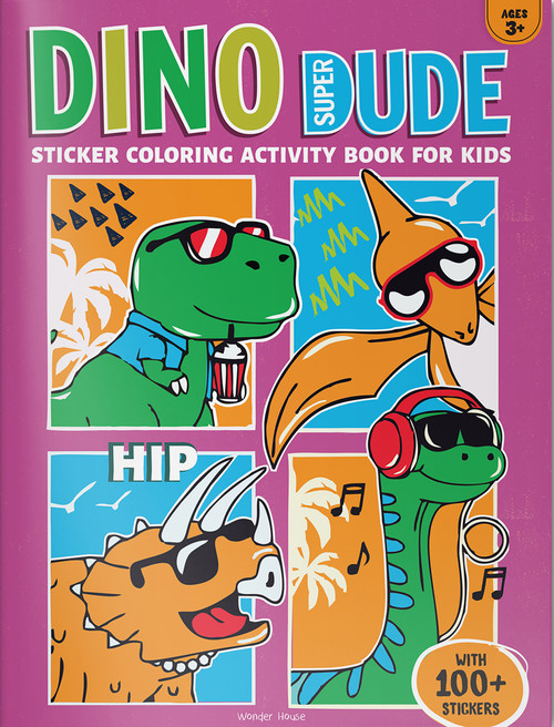 Dino Super Dude Sticker Coloring Book For Kids, 9789362146205