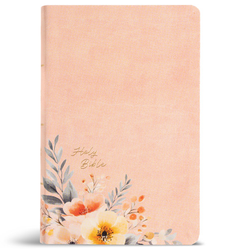 CSB Large Print Personal Size Reference Bible, Digital Study Edition, Easy-to-Read Optimal Type, Peach Floral LeatherTouch by CSB Bibles by Holman, 9798384546344