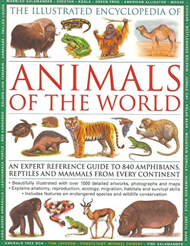 The Illustrated Encyclopedia of Animals of the World (An expert reference guide to 840 amphibians, reptiles and mammals from every continent) by Tom Jackson, 9781780191089