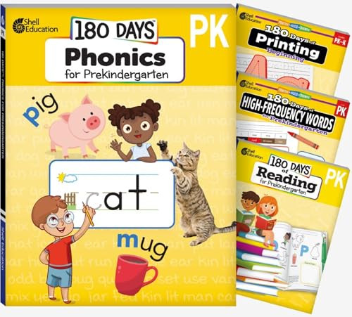 180 Days™: Phonics, High-Frequency Words, Reading, and Printing: Prekindergarten: 4-Book Set by Multiple Authors, Sarah Massie, Darcy Mellinger, 9798330926572