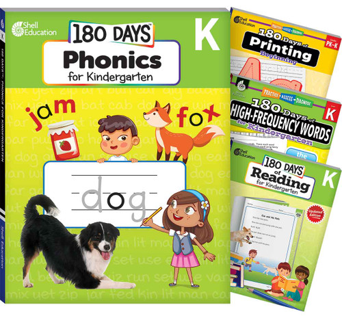 180 Days™: Phonics, High-Frequency Words, Reading 2nd Edition, and Printing: Kindergarten: 4-Book Set by Multiple Authors, Carol Huey-Gatewood, Chandra C. Prough, Jessica Hathaway, Carol Gatewood, Chandra Prough, Chandra Prough, Jesse Hathaway, 9798330926589
