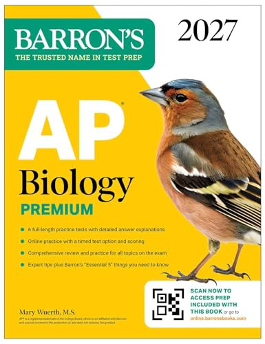 AP Biology Premium, 2027: Prep Book with 6 Practice Tests + Comprehensive Review + Online Practice (Barron's AP Prep) by Mary Wuerth, 9798349700736