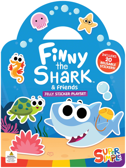 Super Simple Finny the Shark & Friends Jelly Sticker Playset (Includes 20 Reusable Stickers!) by Super Simple & Dover Publications, 9780486855905