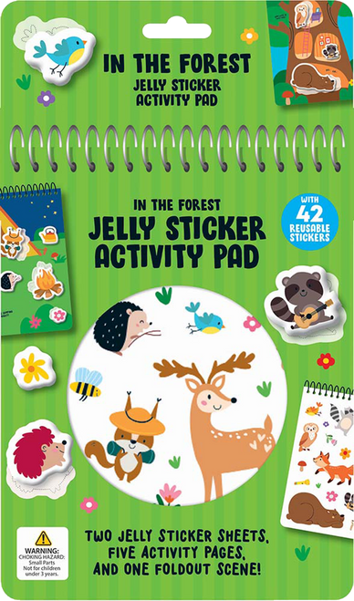 In the Forest Jelly Sticker Activity Pad (With 42 Reusable Stickers, 2 Silicone Sticker Sheets, 4 Activity Pages and 1 Fold-Out Play Scene) by Dover Publications, 9780486856162