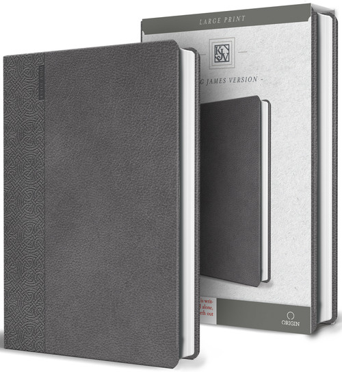 KJV Holy Bible Large Print Handy Size Gray Imitation Leather by KING JAMES VERSION, 9798890985538