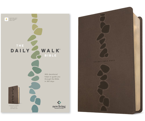 The Daily Walk Bible NLT, Filament Enabled (LeatherLike, Stepping Stones Dark Taupe) by New Living Translation, Tyndale, Walk Thru the Bible, 9781496477934