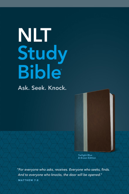 NLT Study Bible, TuTone (LeatherLike, Twilight Blue/Brown, Red Letter) by New Living Translation, Tyndale, 9781496416681