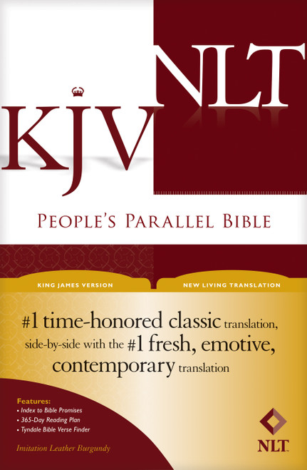 People's Parallel Bible KJV/NLT (Imitation Leather, Burgundy/maroon) by Tyndale, 9781414307176