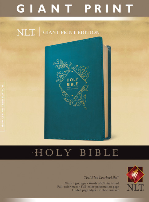 Holy Bible, Giant Print NLT (LeatherLike, Teal Blue, Red Letter) by New Living Translation, Tyndale, 9781496445391