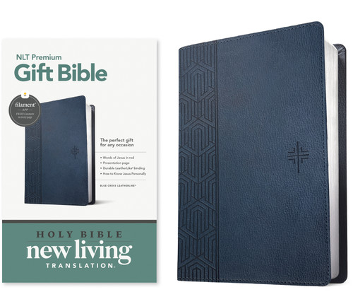 Premium Gift Bible NLT, Filament Enabled (LeatherLike, Blue Cross, Red Letter) by New Living Translation, Tyndale, 9781496490766
