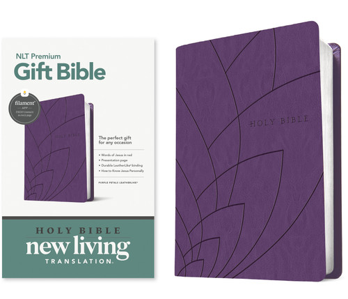 Premium Gift Bible NLT, Filament Enabled (LeatherLike, Purple Petals, Red Letter) by New Living Translation, Tyndale, 9781496490803