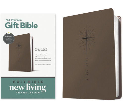 Premium Gift Bible NLT, Filament Enabled (LeatherLike, Star Cross Taupe, Red Letter) by New Living Translation, Tyndale, 9781496490735