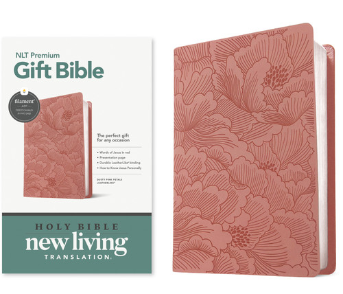 Premium Gift Bible NLT, Filament Enabled (LeatherLike, Dusty Pink Petals, Red Letter) by New Living Translation, Tyndale, 9781496489821