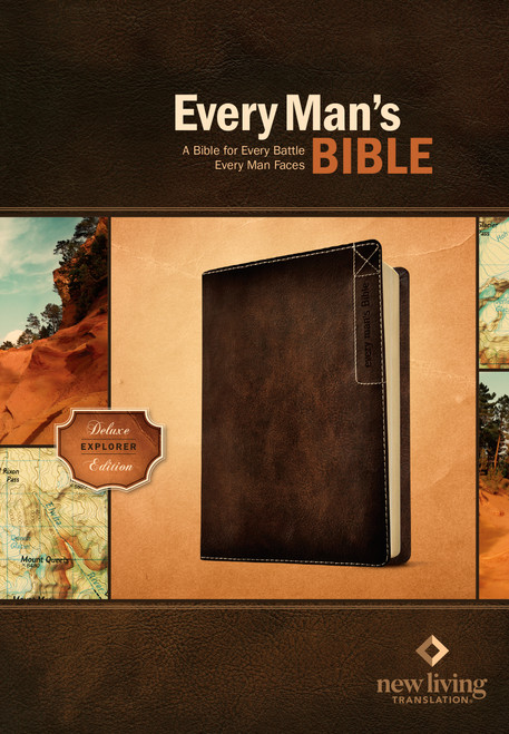 Every Man's Bible NLT, Deluxe Explorer Edition (LeatherLike, Brown) by New Living Translation, Tyndale, Stephen Arterburn, Dean Merrill, 9781414381077
