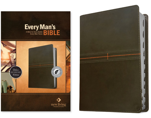 Every Man's Bible NLT (LeatherLike, East-West Grey, Indexed) by New Living Translation, Tyndale, Stephen Arterburn, Dean Merrill, 9781496466358
