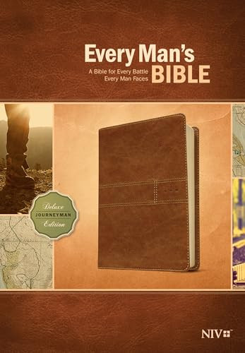 Every Man's Bible NIV, Deluxe Journeyman Edition (LeatherLike, Tan) by Tyndale, Stephen Arterburn, Dean Merrill, 9781414385105