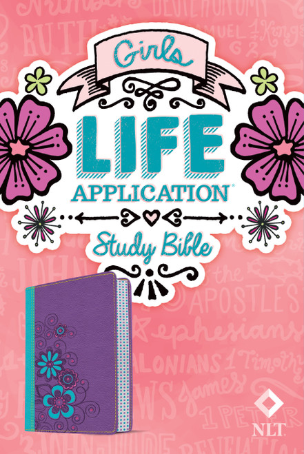 NLT Girls Life Application Study Bible, TuTone (LeatherLike, Purple/Teal Flower) by New Living Translation, Tyndale, Livingstone, 9781414397788