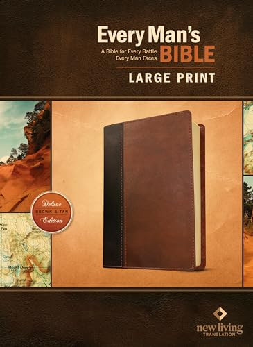 Every Man's Bible NLT, Large Print, TuTone (LeatherLike, Brown/Tan) by New Living Translation, Tyndale, Stephen Arterburn, Dean Merrill, 9781496407672