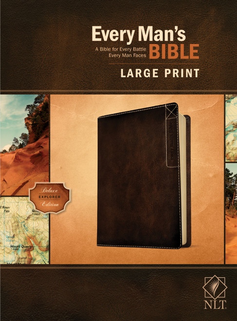 Every Man's Bible NLT, Large Print, Deluxe Explorer Edition (LeatherLike, Rustic Brown) by New Living Translation, Tyndale, Stephen Arterburn, Dean Merrill, 9781496447906