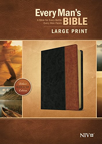 Every Man's Bible NIV, Large Print, TuTone (LeatherLike, Black/Tan) by Tyndale, Stephen Arterburn, Dean Merrill, 9781496407696