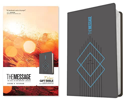 The Message Deluxe Gift Bible (Leather-Look, Charcoal Ascension and Blue Diamonds) (The Bible in Contemporary Language) by Eugene H. Peterson, 9781641586092