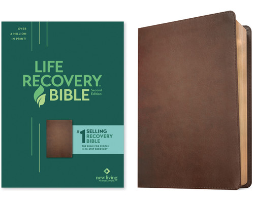 NLT Life Recovery Bible, Second Edition (LeatherLike, Rustic Brown) by New Living Translation, Tyndale, 9781496450173