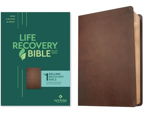 NLT Life Recovery Bible, Second Edition (LeatherLike, Rustic Brown) by New Living Translation, Tyndale, 9781496450173